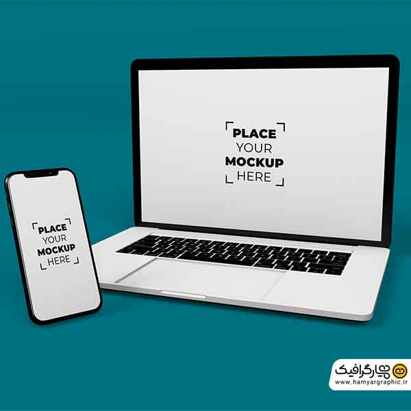 موکاپ لپ تاپ و موبایل