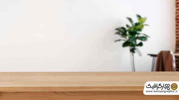 پس زمینه همراه با استند چوبی