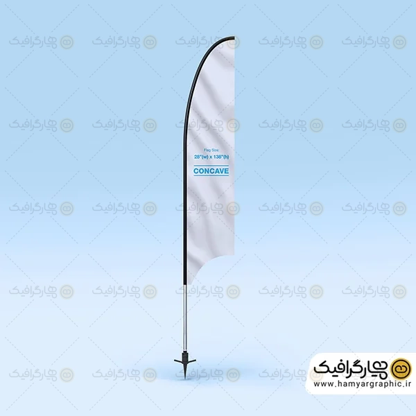 موکاپ لایه باز پرچم ساحلی