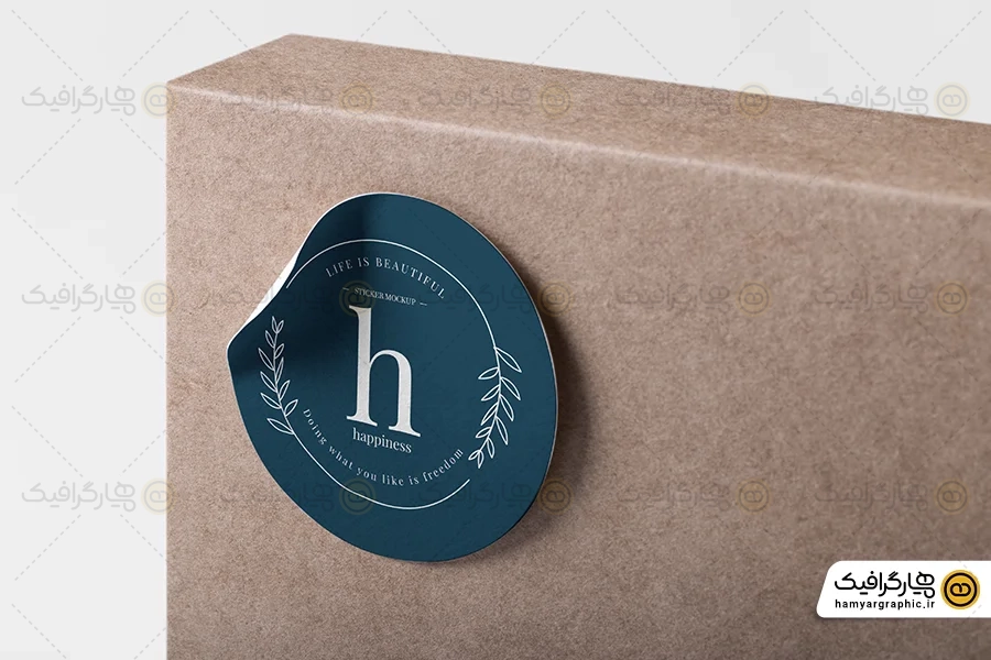 موکاپ استیکر قابل ویرایش