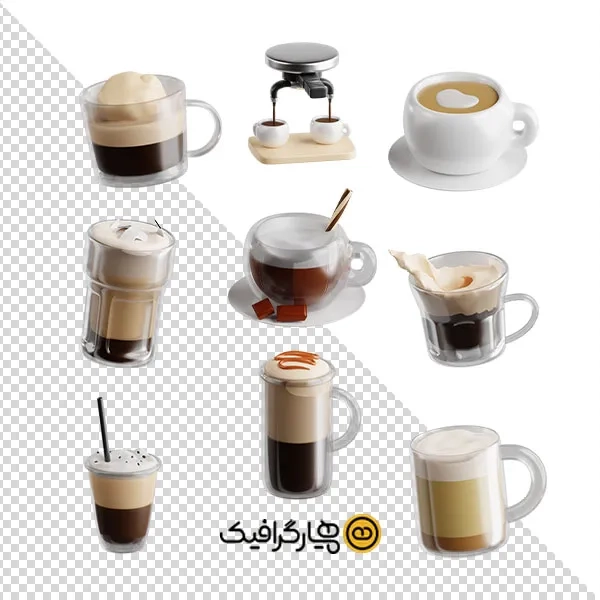 دانلود پکیج المان سه بعدی قهوه و کافی شاپ