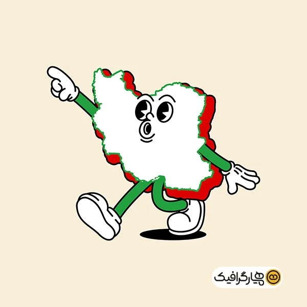 دانلود وکتور شکل نقشه ایران طرح اشاره