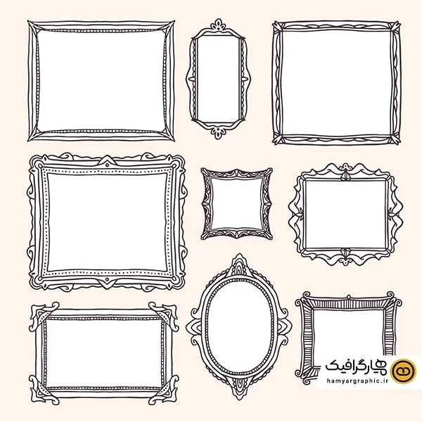 طرح قاب و حاشیه دستی