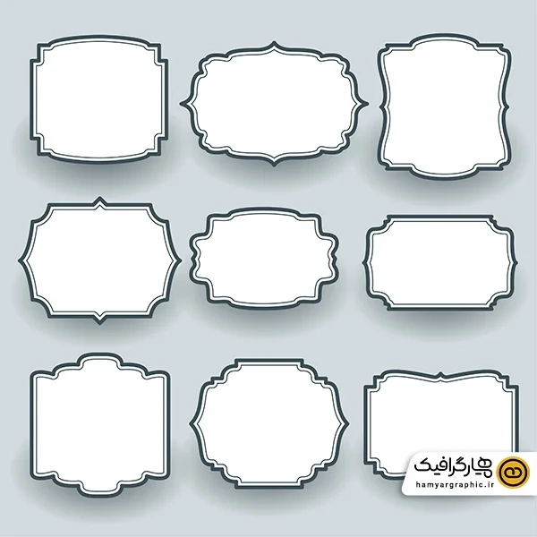 دانلود وکتور زیبا قاب و فریم ساده
