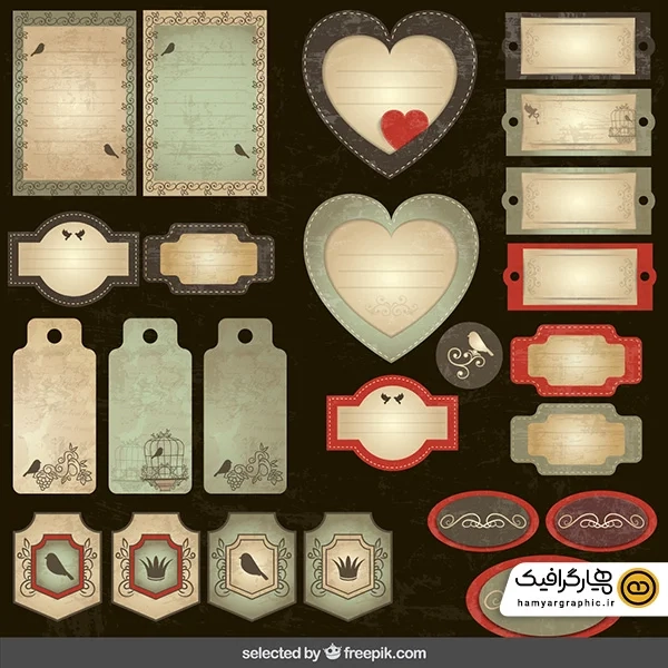 دانلود وکتور زیبا قاب و فریم فانتزی