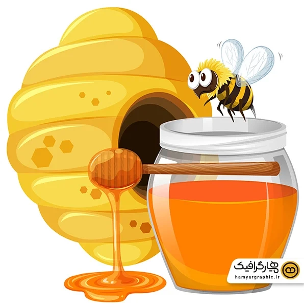 دانلود وکتور شیشه کندو عسل