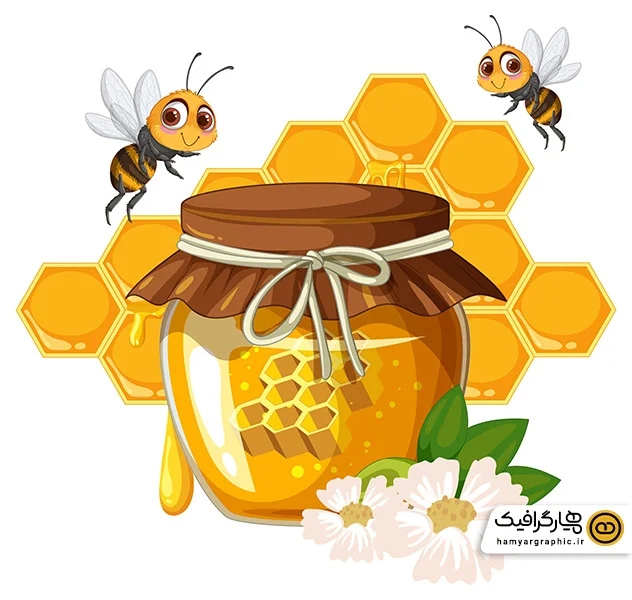 دانلود وکتور جذاب ظرف عسل