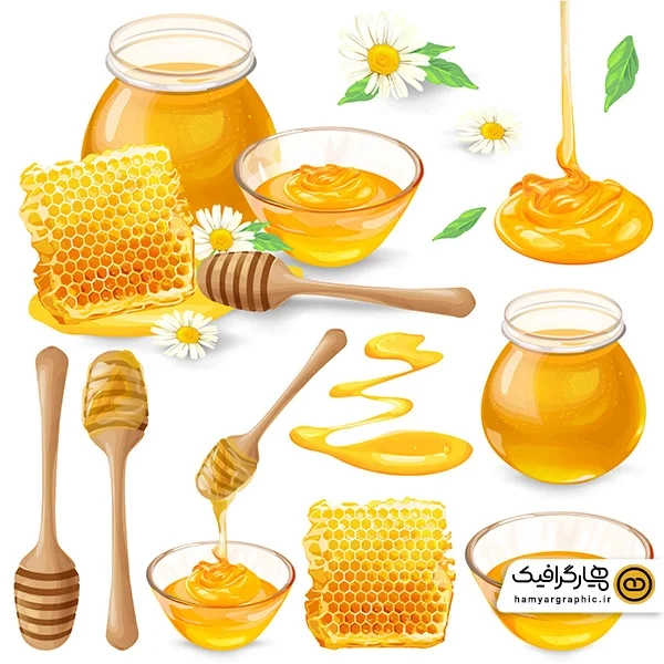 دانلود وکتور نماد طرح عسل