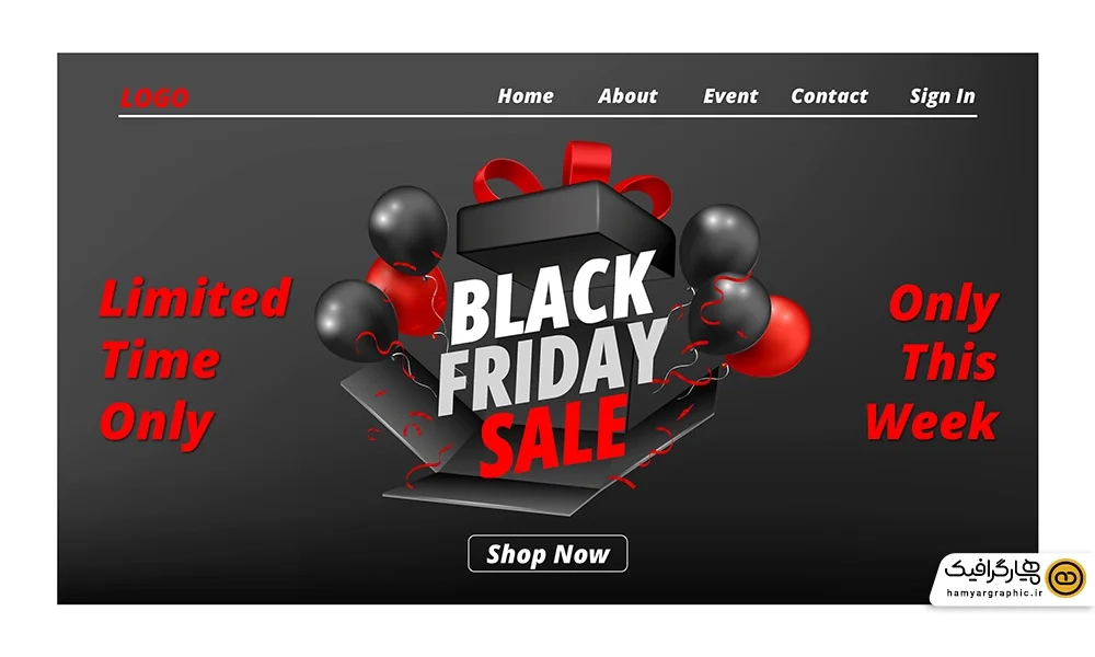 طرح وکتور فروشگاهی بلک فرایدی