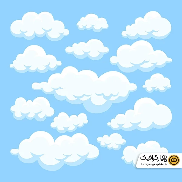 دانلود لایه باز مجموعه وکتور ابر