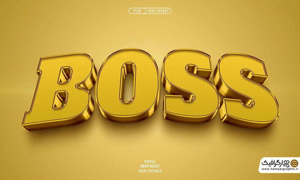 افکت سه‌بعدی طلایی برای متن | تصویر استوک افکت‌دار حرفه‌ای