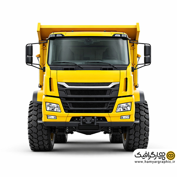 عکس با کیفیت کامیون زرد معدن | تصویر استوک حرفه‌ای کامیون‌های معدن