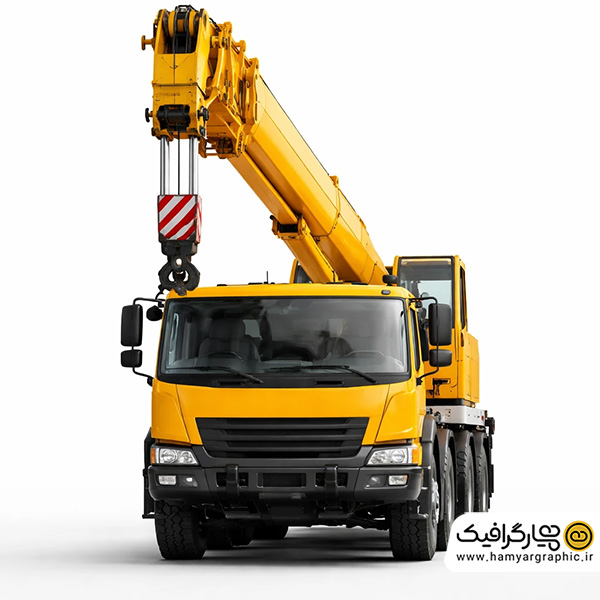 تصویر استوک جرثقیل تمام رخ از جلو