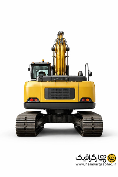 تصویر استوک بیل مکانیکی تمام رخ از پشت