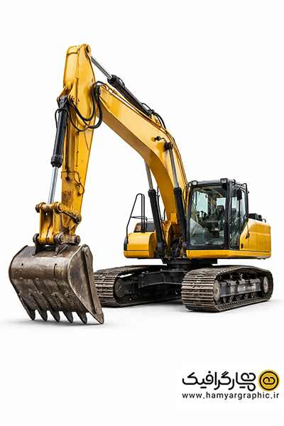 تصویر استوک بیل مکانیکی سه رخ از پایین