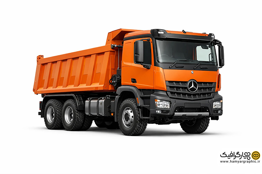 تصویر استوک کامیون نارنجی