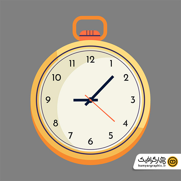 تصویر استوک با کیفیت ساعت جیبی نارنجی