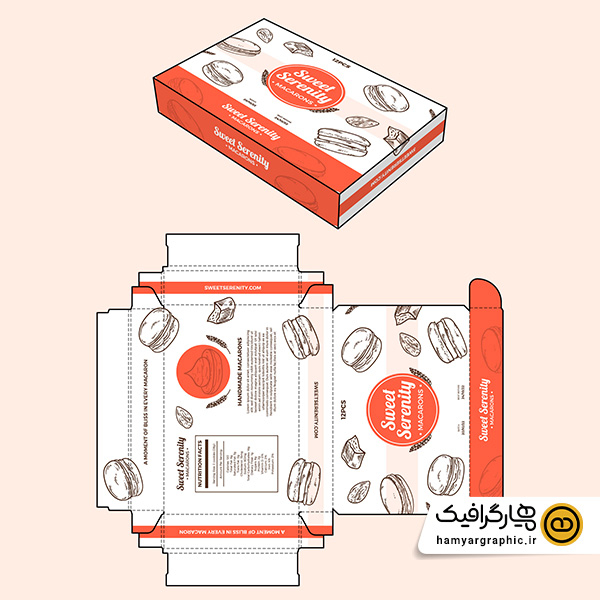 طرح وکتور قالب بسته‌ بندی همبرگر