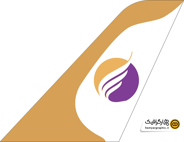 طرح لایه باز لوگو و دم هواپیمایی طوس|toos