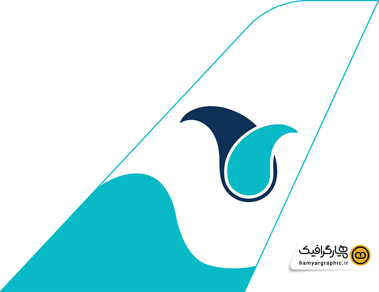 طرح لایه باز لوگو و دم هواپیمایی یزد ایر|yazd-air