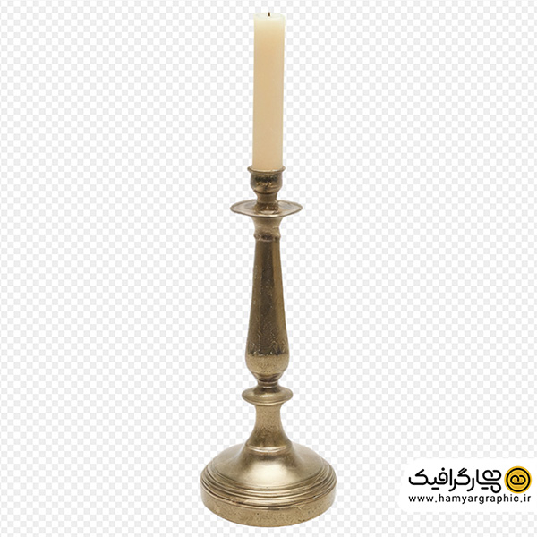 تصویر استوک شمع سفید و جاشمعی